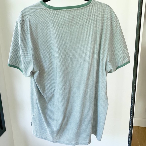 TED BAKER Men's Green/White Micro Pattern Chest Pocket Hicks Tee sz TB 6/US XL - Picture 2 of 8